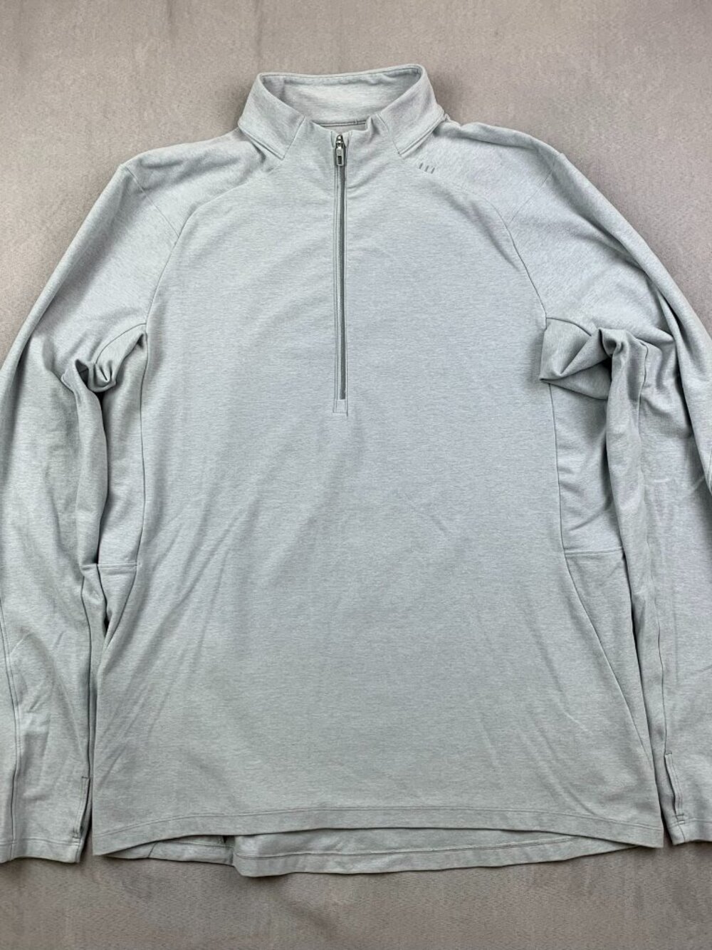 Lululemon Mens Pullover Large Gray Heather Surge Warm 1/2 Zip Running M3CCDS